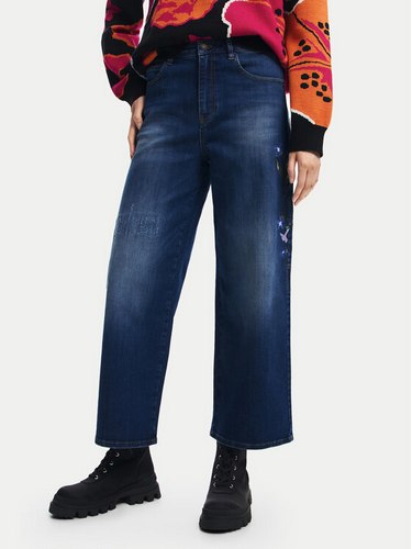 Desigual Džínsy Aimar 24wwdd18 Tmavomodrá Wide Leg